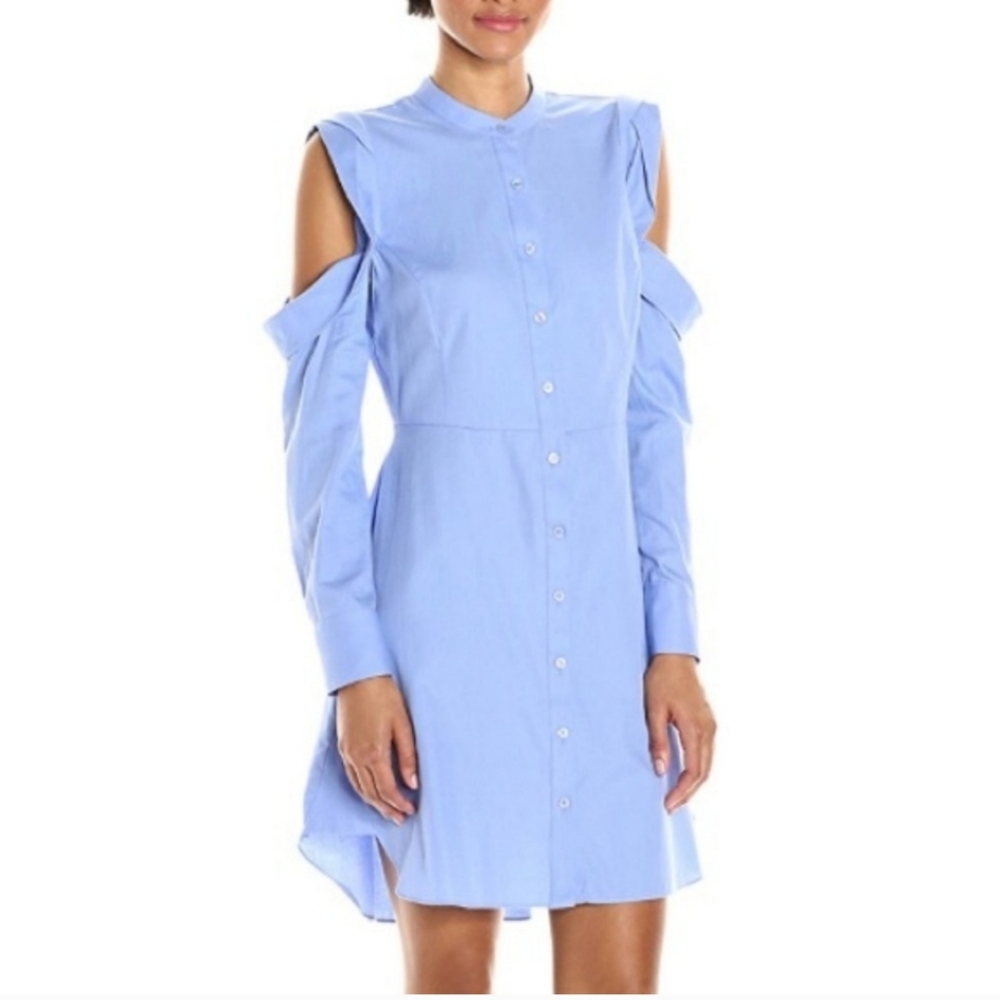 BCBGMaxAzria Light Blue Cold Shoulder Dress